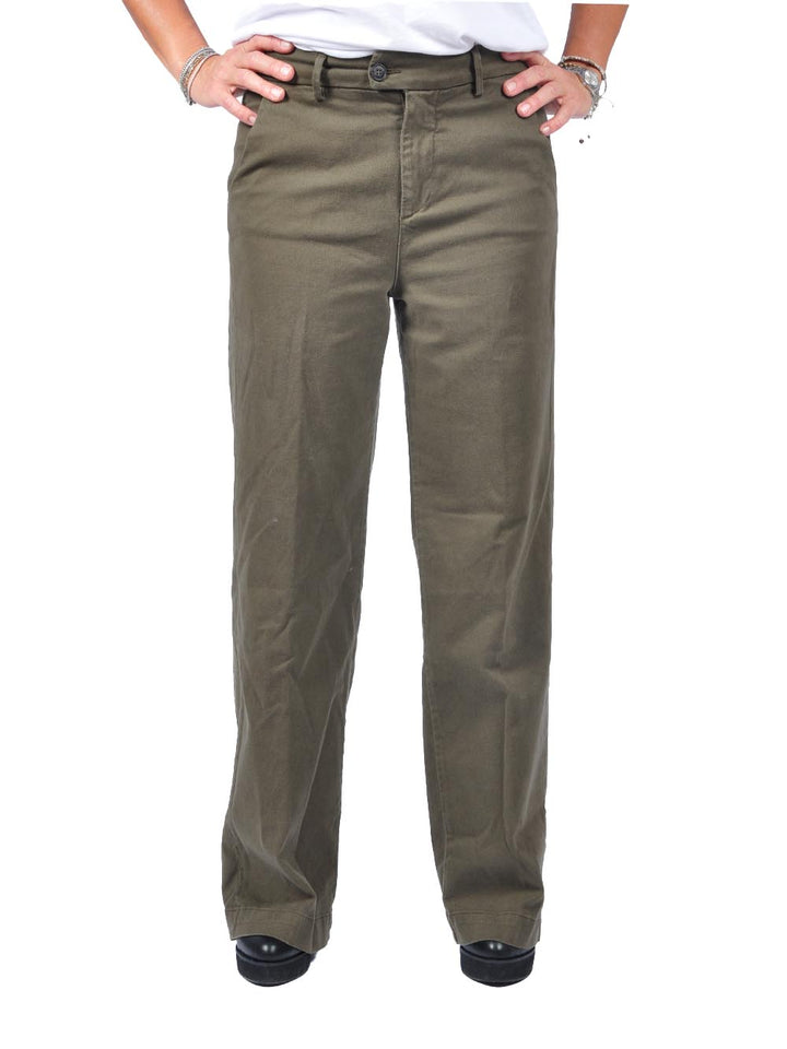 Roy Roger's Pantalone Donna Lais Woman Rnd041 P403 Verde militare