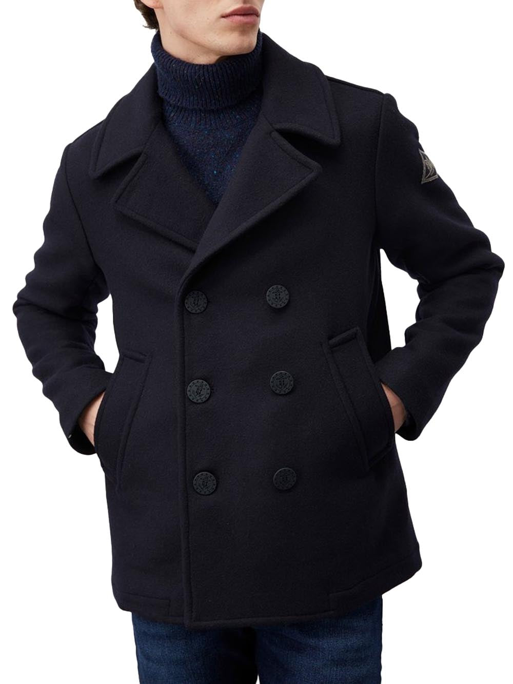 Roy Roger's Cappotto Uomo Peacoat Man Rru248 T706 Blu