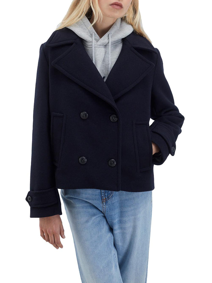 Roy Roger's Cappotto Donna Peacoat Woman Rnd398 T706 Blu