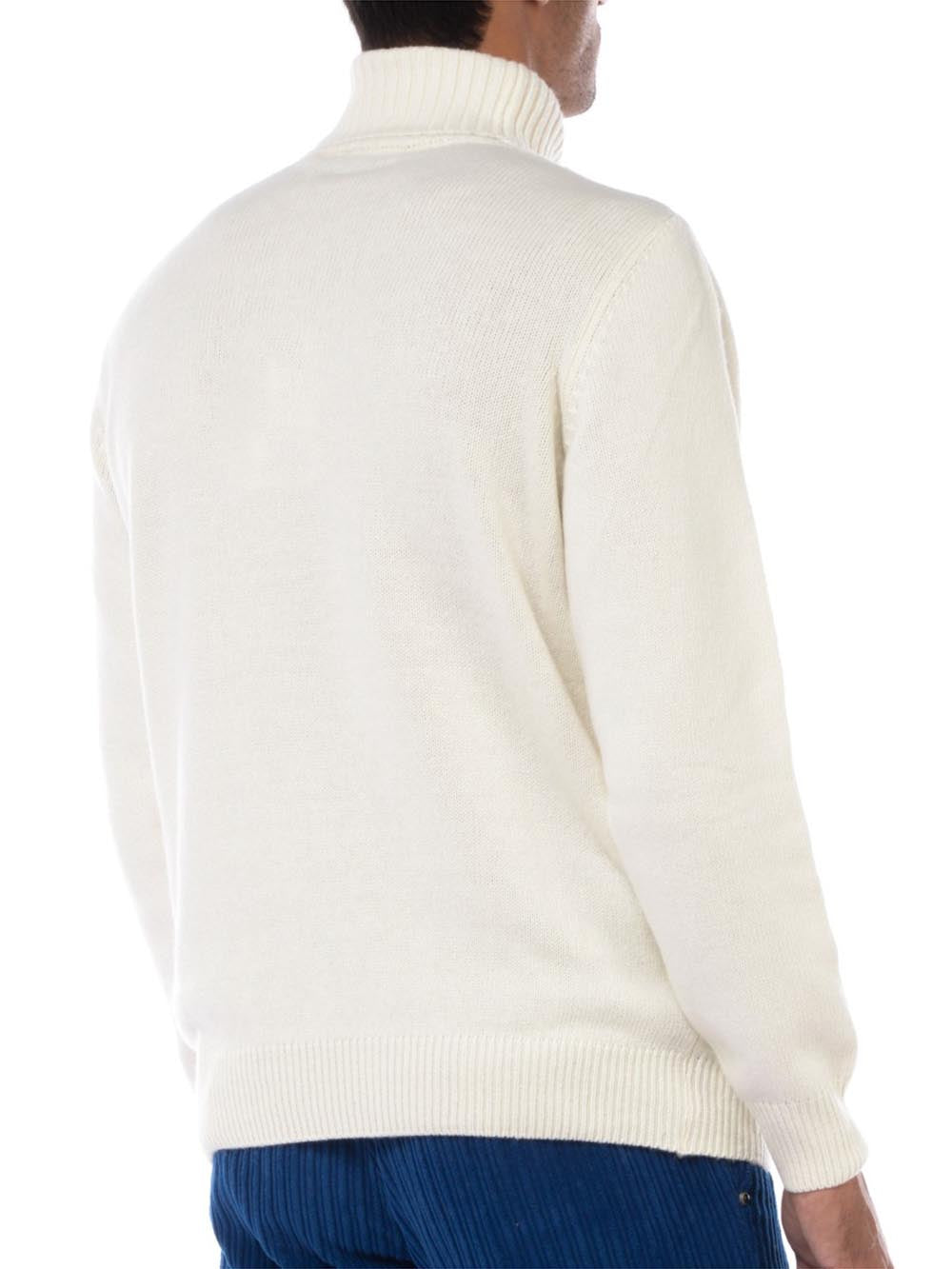 Roy Roger's Pullover Uomo Turtle Neck Man Rru505 Ch95 Panna