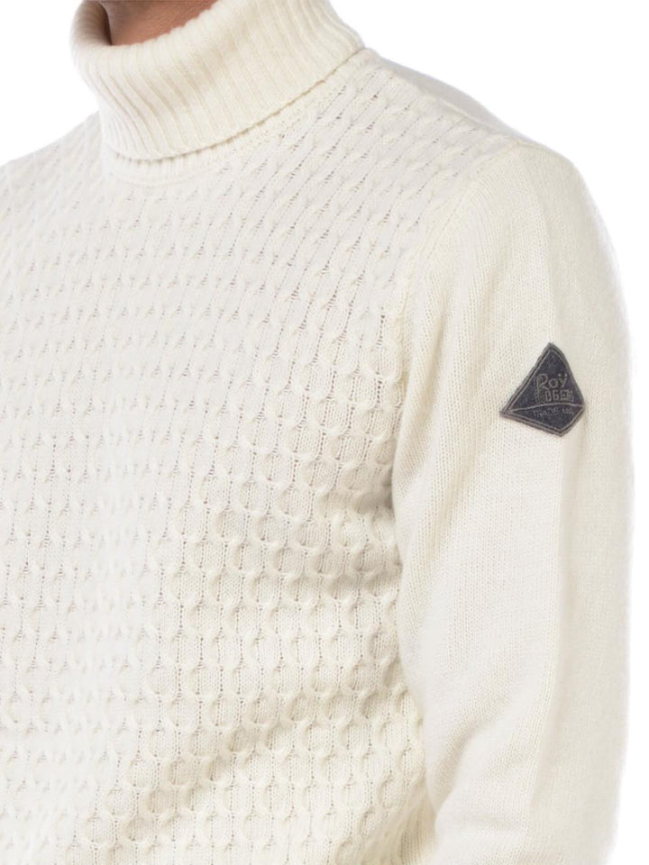 Roy Roger's Pullover Uomo Turtle Neck Man Rru505 Ch95 Panna