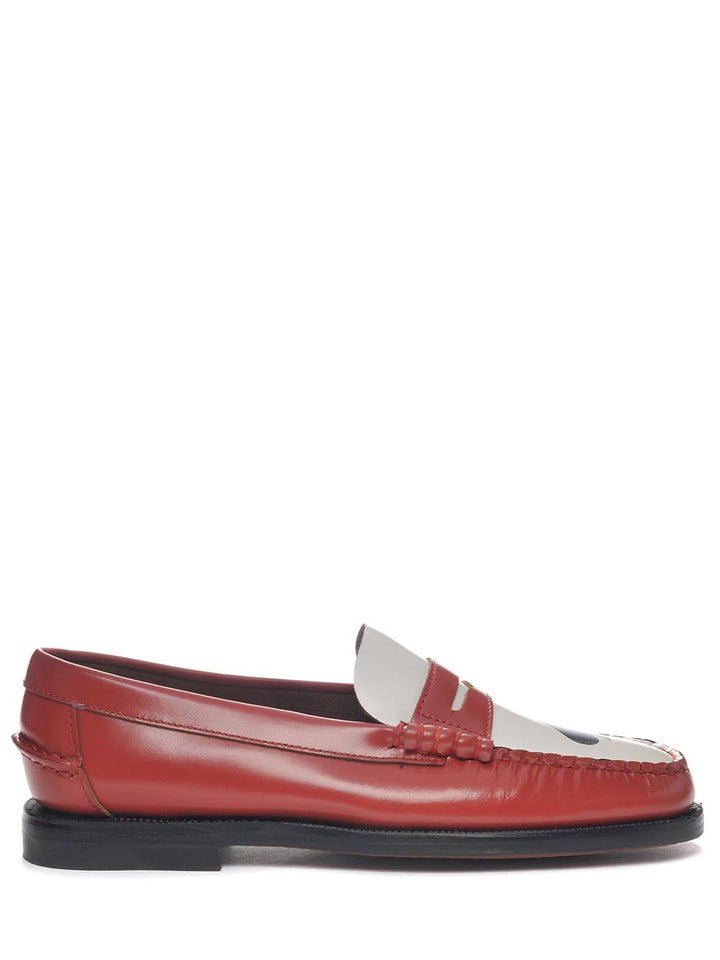 Sebago Mocassini Donna Classic Dan Gambling Rosso/bianco