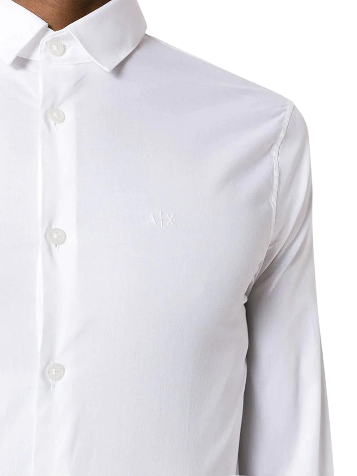 Armani Exchange Camicia Uomo 8nzc31 Zn28z Bianco/grigio