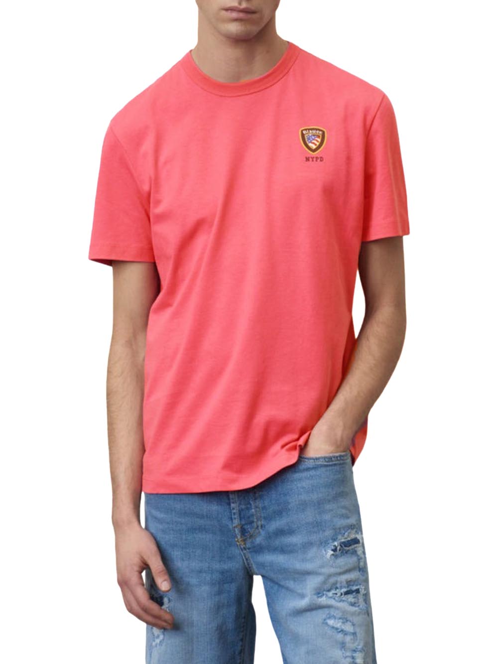 Blauer T-shirt Uomo 25sbluh02196 004547 Irving Corallo