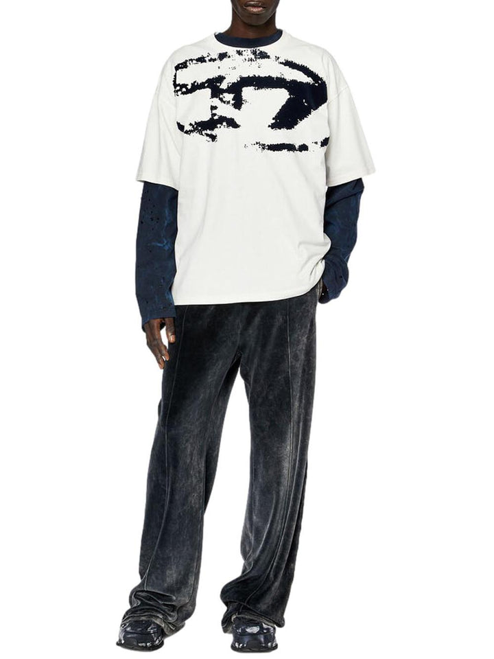 Diesel T-shirt Uomo T-Boxt N14 A13049 Panna nero