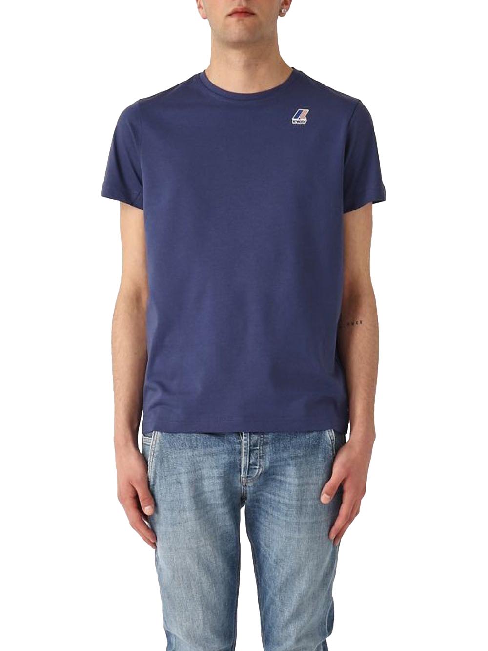 K-Way T-shirt Uomo K007je0 Le Vrai Edouard Blu inchiostro