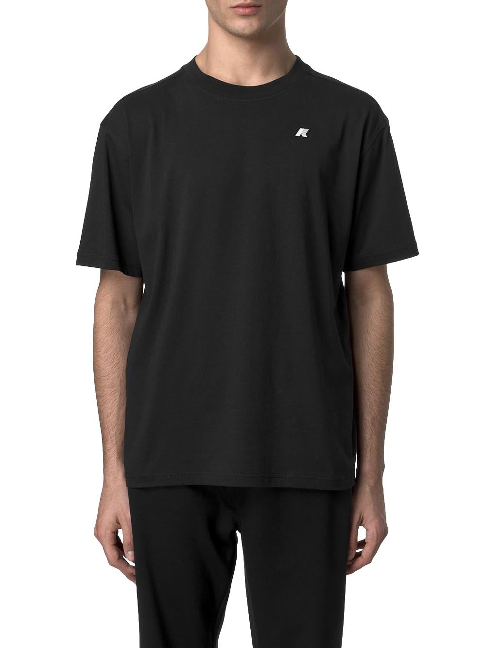 Tシャツ・カットソー K-WAY Men T-shirt Black K71349W USY T-ShirtsTop Man ADAME LIGHT STRETCH JERSEY T-Shirt BLACK PURE