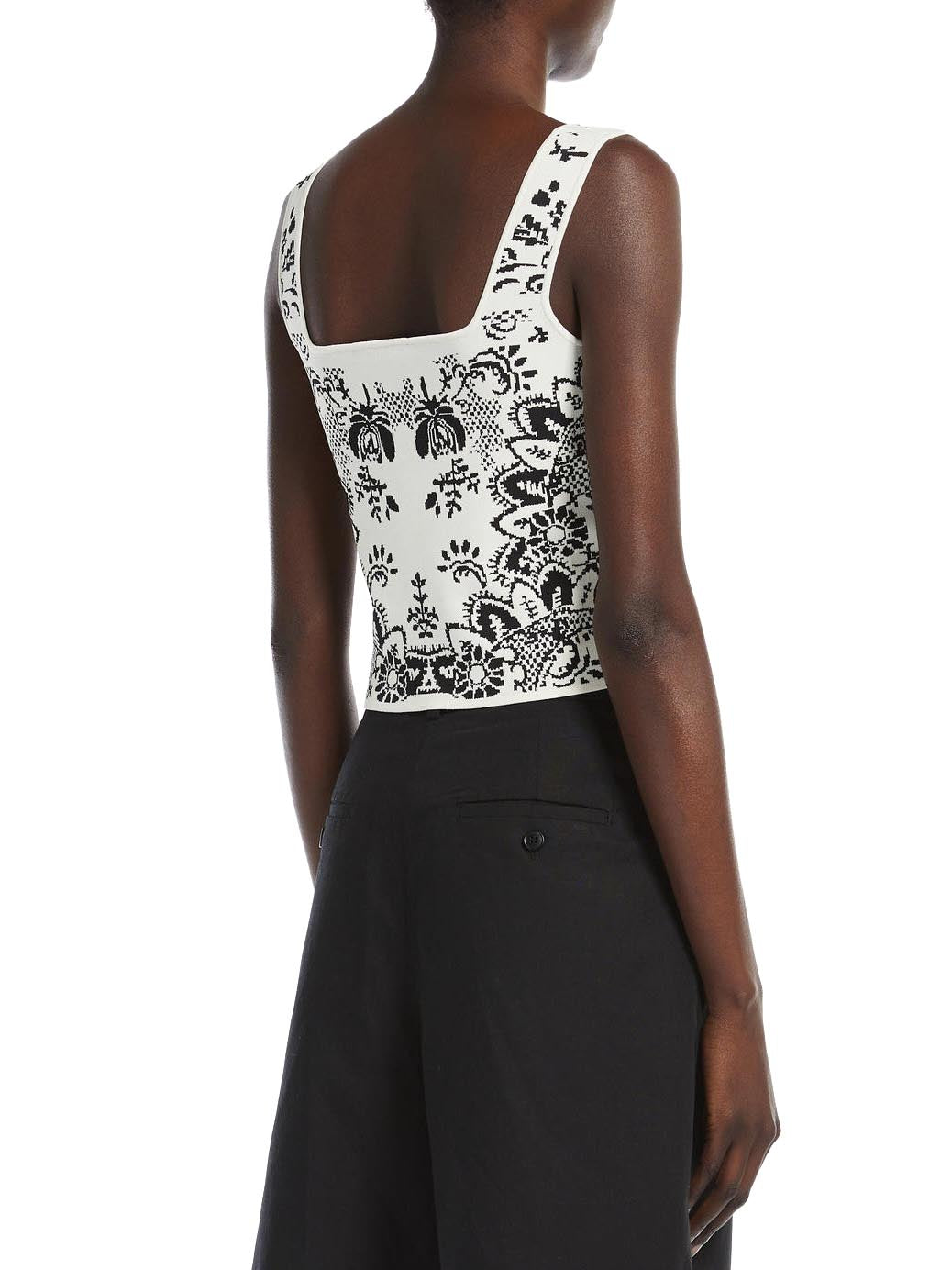 Max Mara Weekend Top Donna Pilade 2515361022600 Panna nero