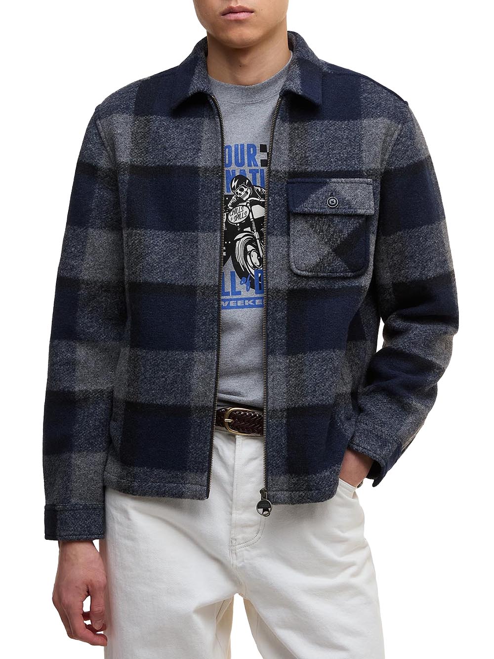 Barbour International Camicia Uomo Mfl0223 Blu