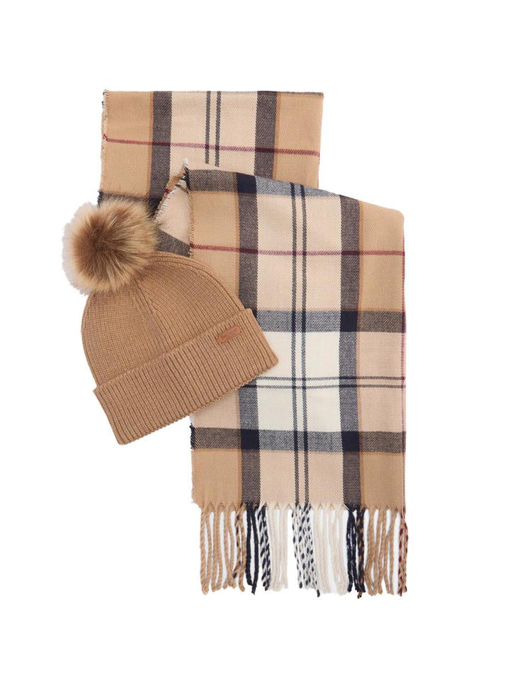 Barbour Set Cappello & Sciarpa Donna Lgs0054 Cammello/beige