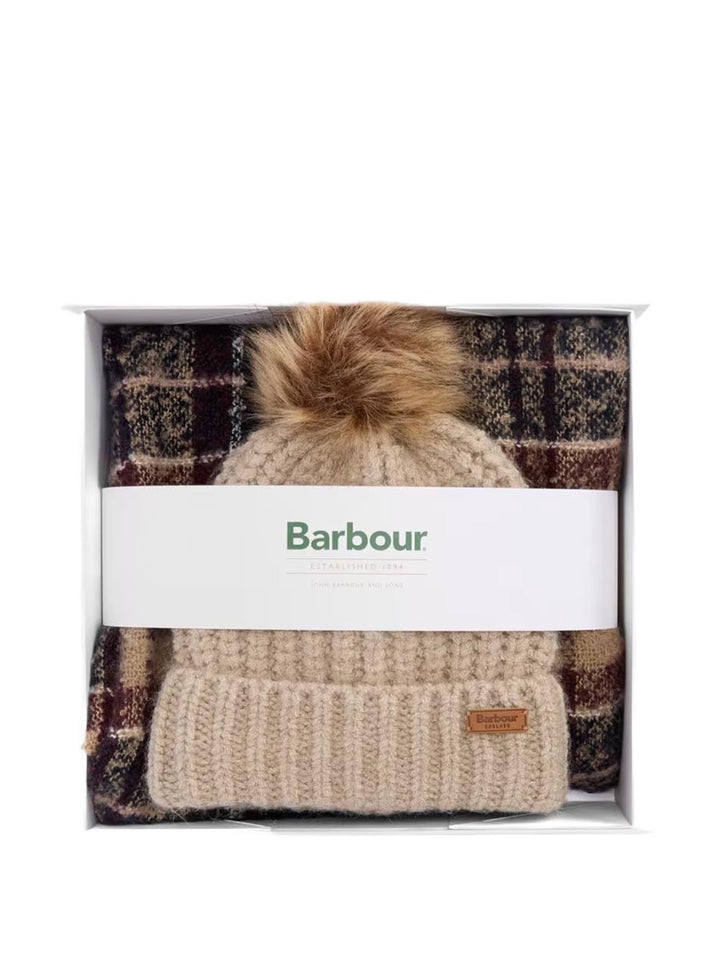 Barbour Set Cappello & Sciarpa Donna Lgs0077 Blu/beige