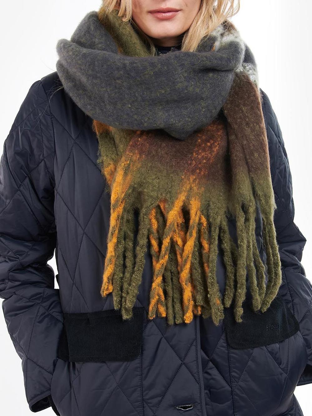 Barbour Sciarpa Donna Lsc0293 Verde/Marrone