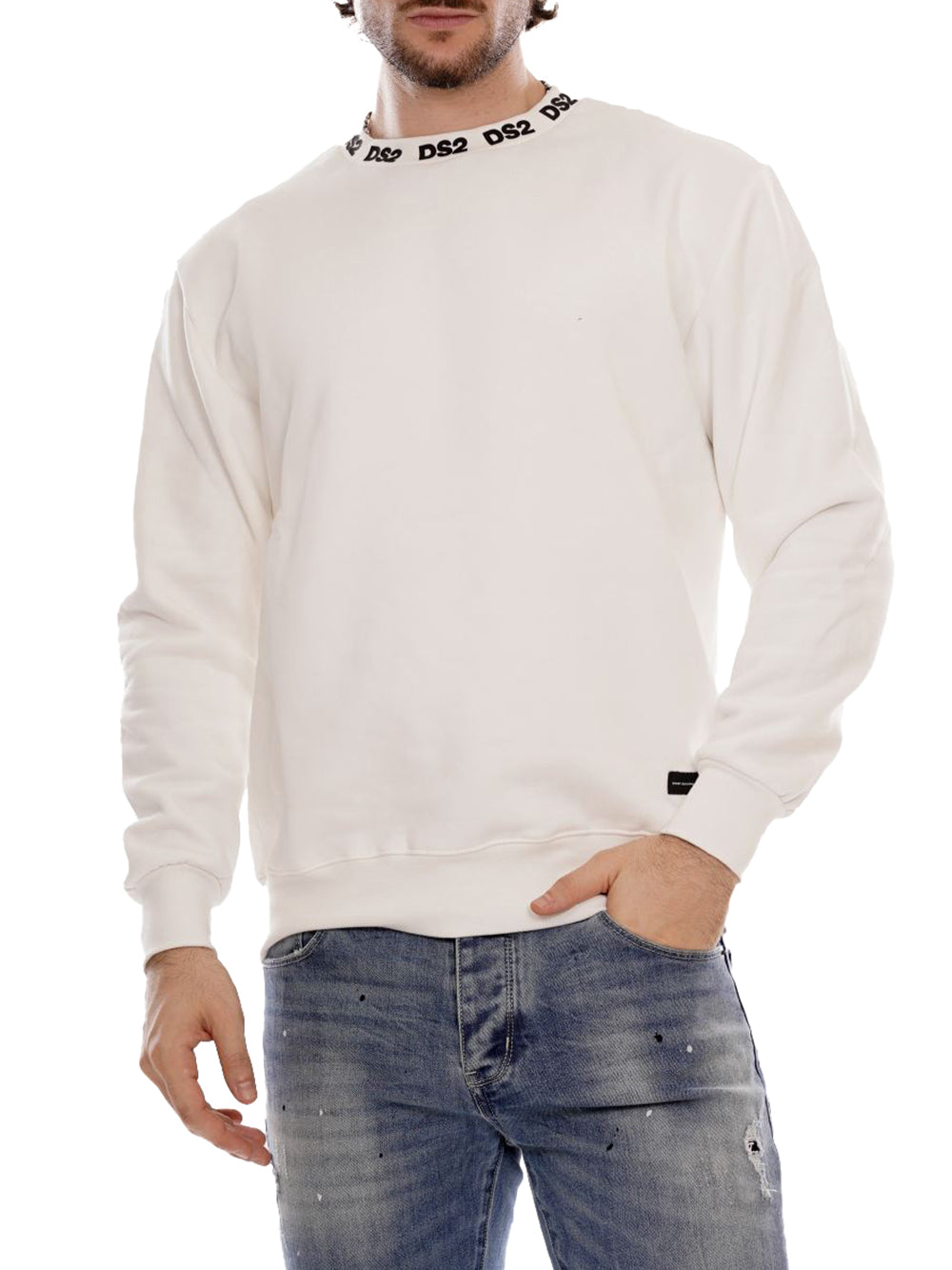 Ds2 Felpa Uomo Fw25223 Bianco