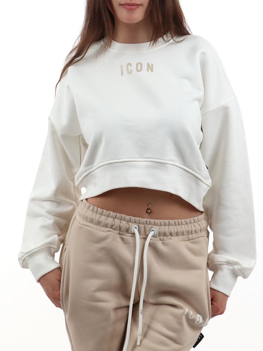 ICON Felpa Donna Icdf2w6f004 Bianco