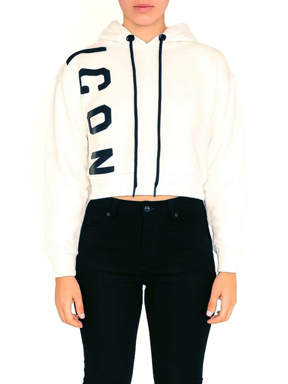 ICON Felpa Donna Icdf2w6f006 Bianco