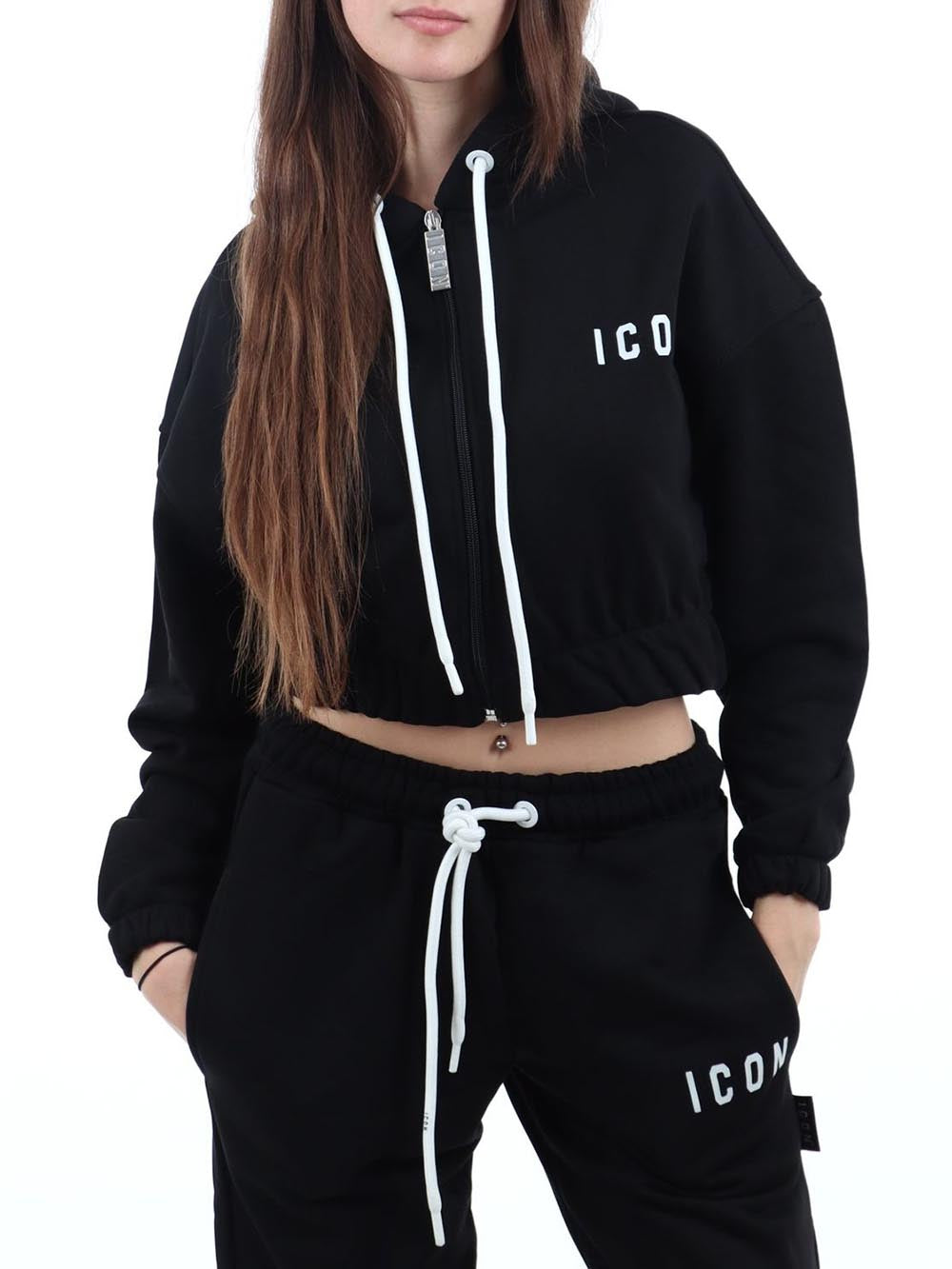 ICON Felpa Donna Icdf2w6f007 Nero