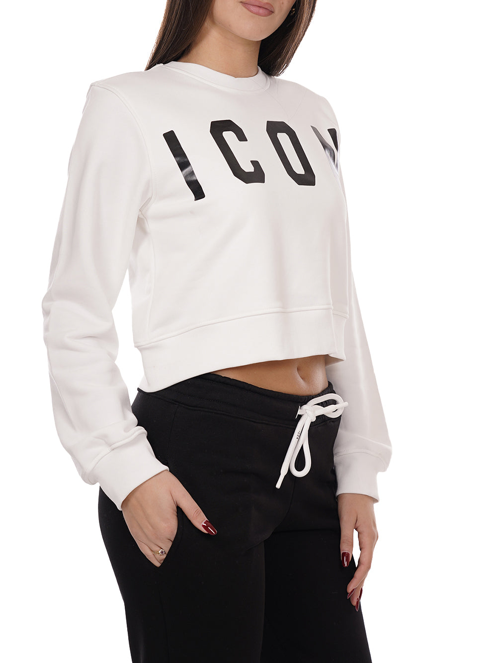 ICON Felpa Donna Icdf2w6f021 Bianco