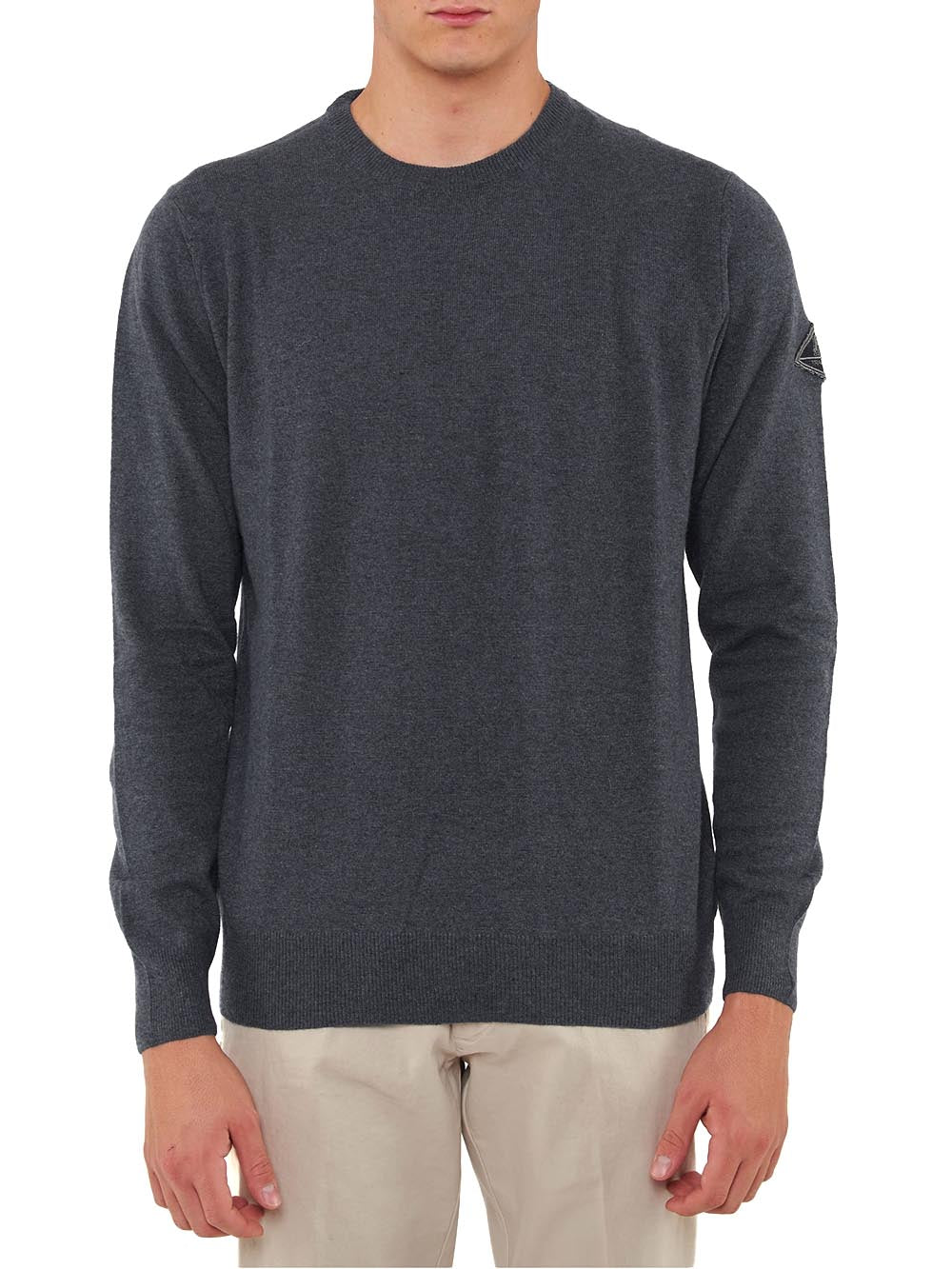 Roy Roger's Pullover Uomo Crew Neck Man Rru502 Cc53 Grigio