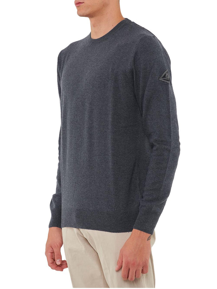 Roy Roger's Pullover Uomo Crew Neck Man Rru502 Cc53 Grigio