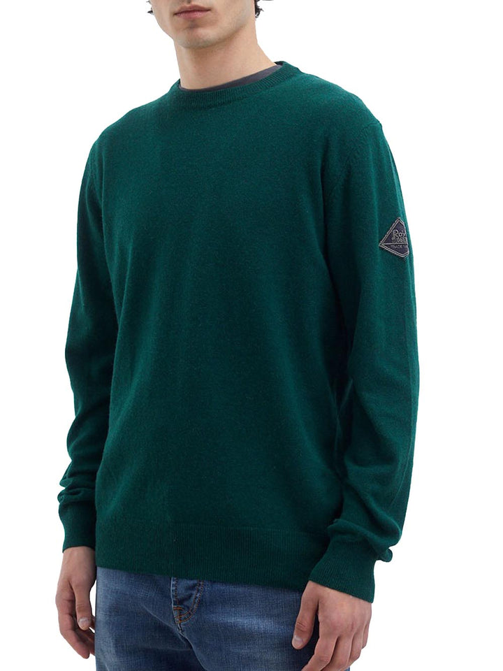 Roy Roger's Pullover Uomo Crew Neck Man Rru502 Cc53 Verde bottiglia