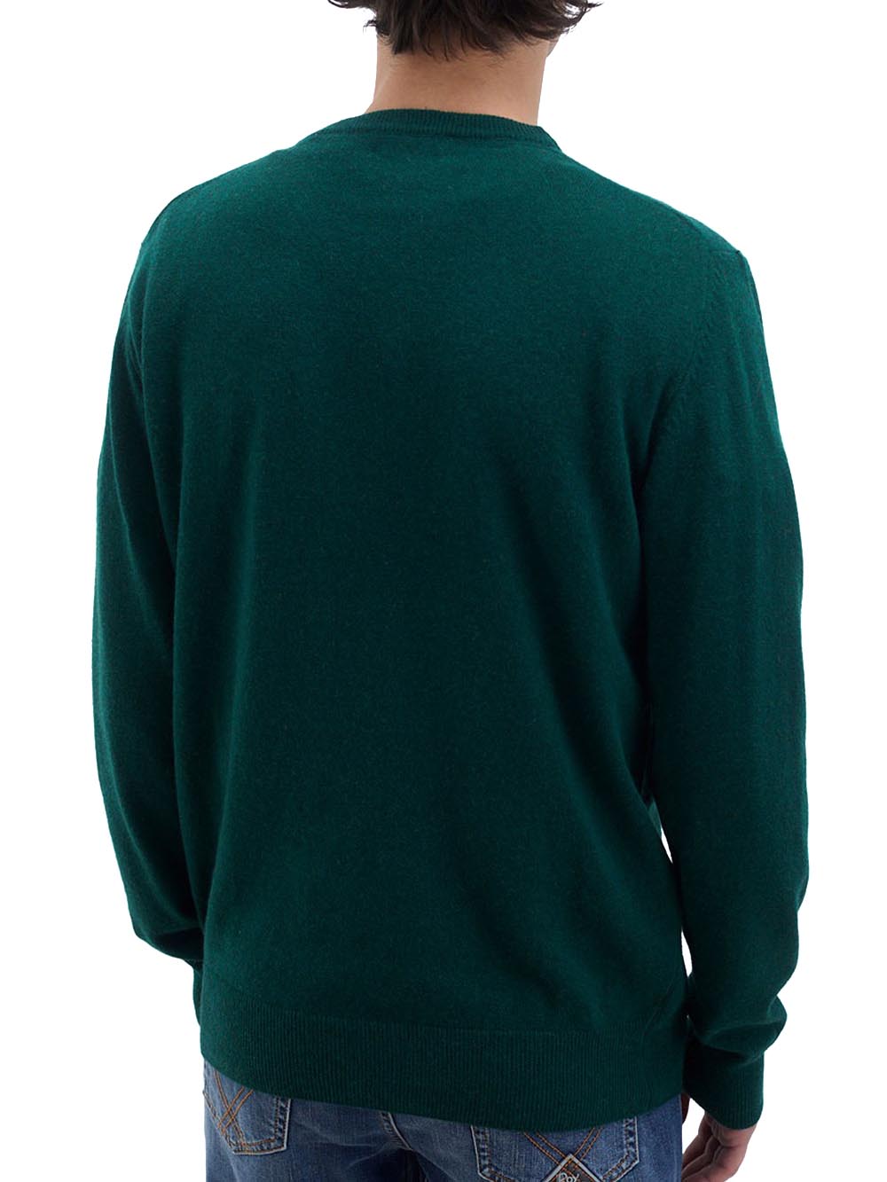 Roy Roger's Pullover Uomo Crew Neck Man Rru502 Cc53 Verde bottiglia