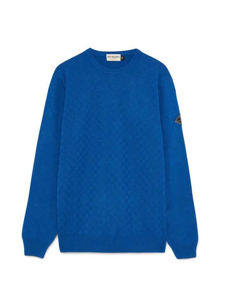 Roy Roger's Pullover Uomo Crew Neck Man Rru502 Cn05 Bluette