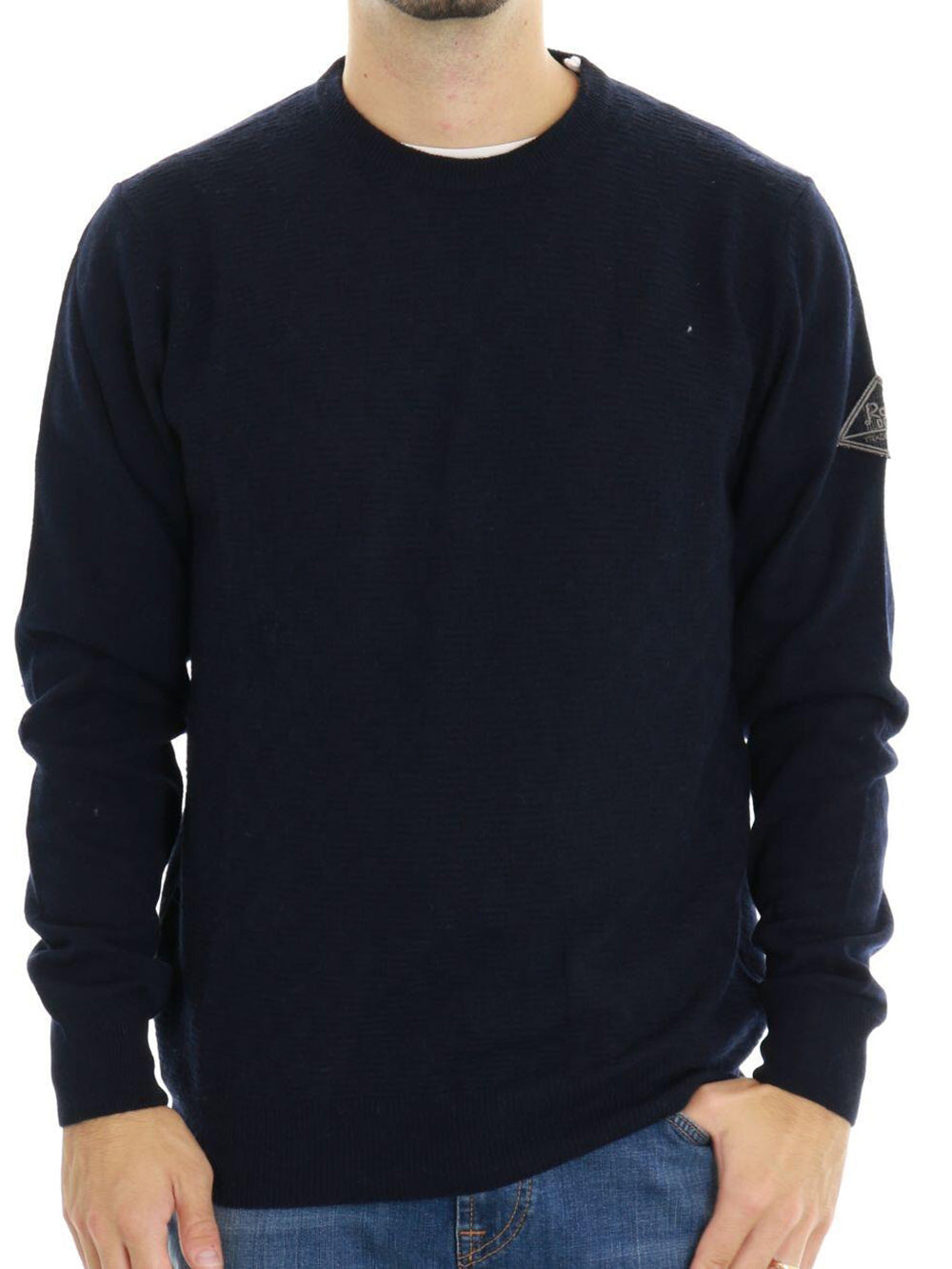Roy Roger's Pullover Uomo Crew Neck Man Rru502 Cn05 Blu