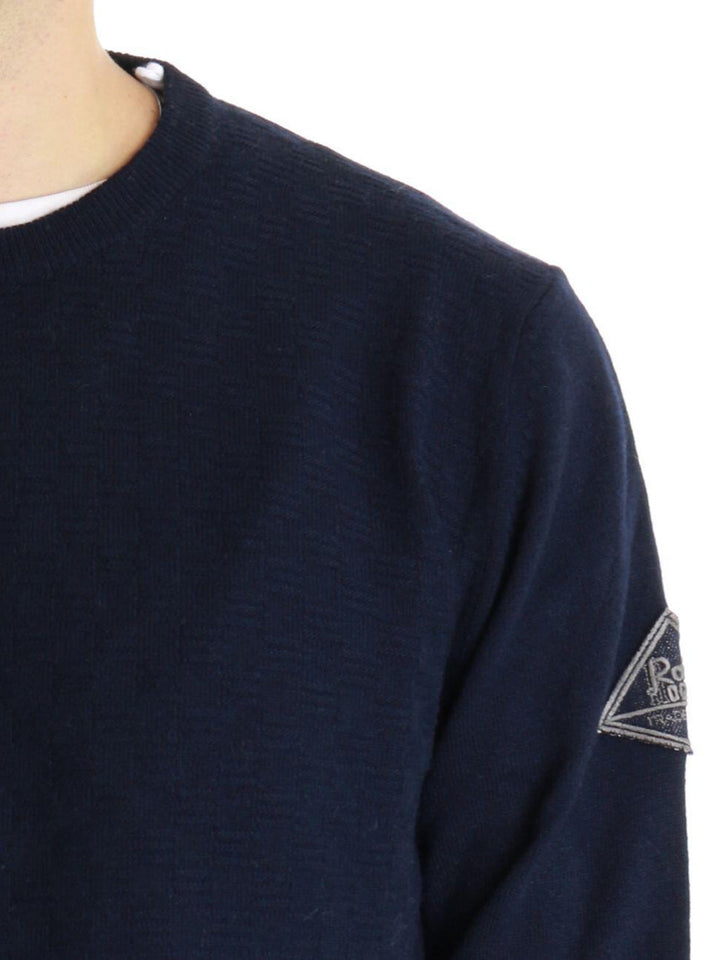 Roy Roger's Pullover Uomo Crew Neck Man Rru502 Cn05 Blu