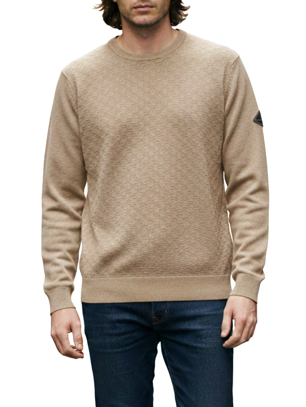 Roy Roger's Pullover Uomo Crew Neck Man Rru502 Cn05 Beige
