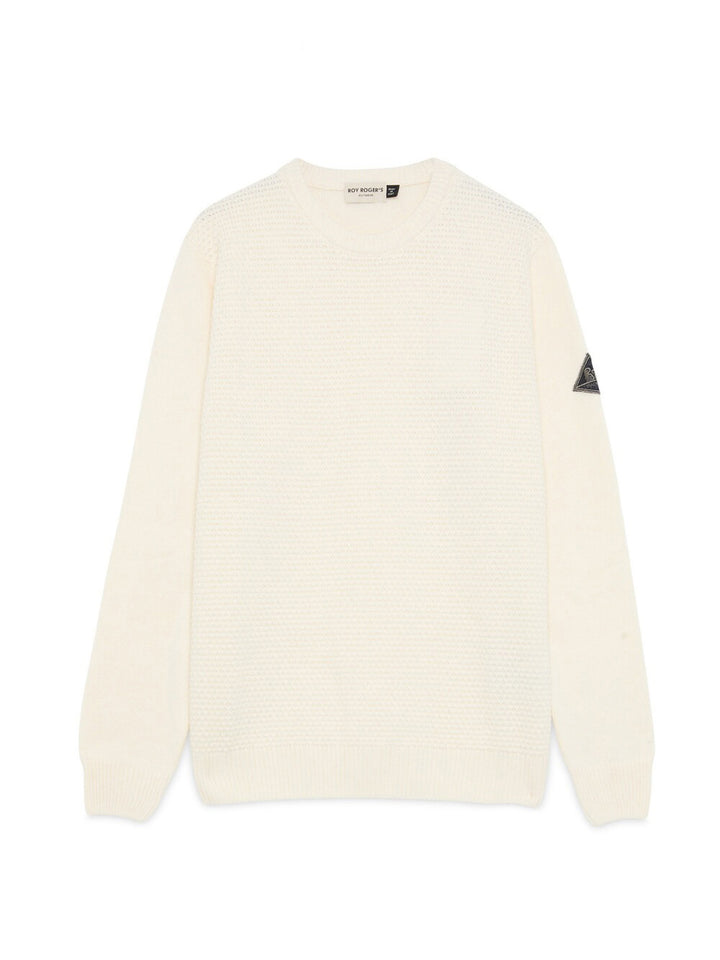 Roy Roger's Pullover Uomo Crew Neck Man Rru502cn02 Panna