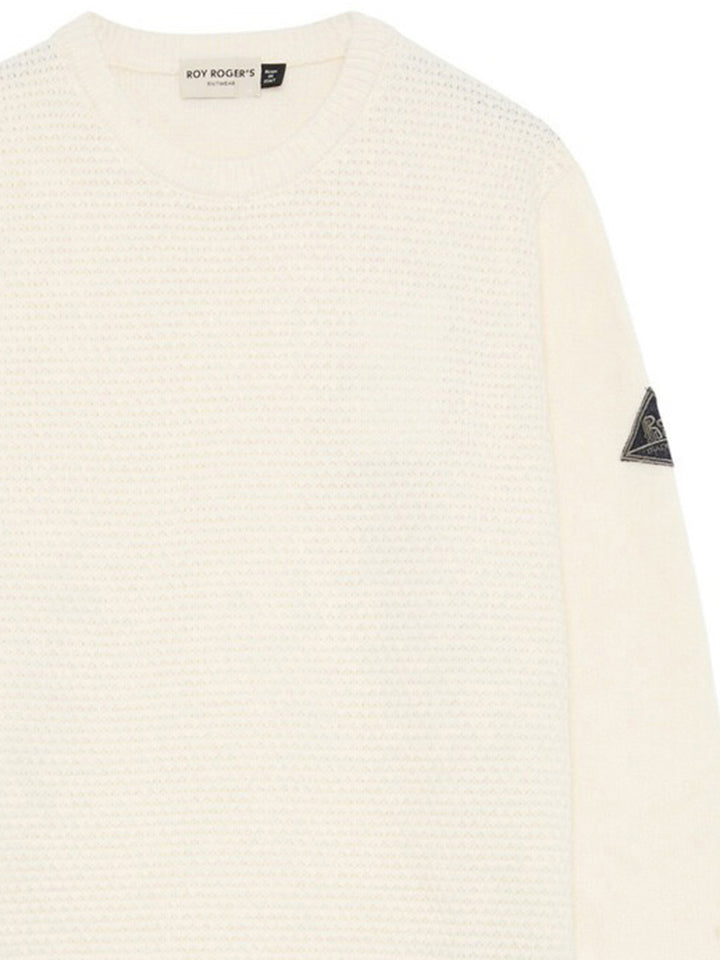 Roy Roger's Pullover Uomo Crew Neck Man Rru502cn02 Panna