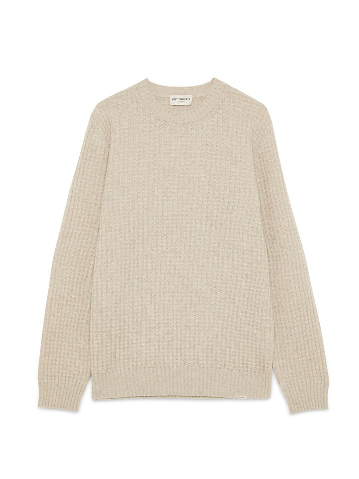 Roy Roger's Pullover Uomo Crew Waffle Man Rru90247cn00 Beige