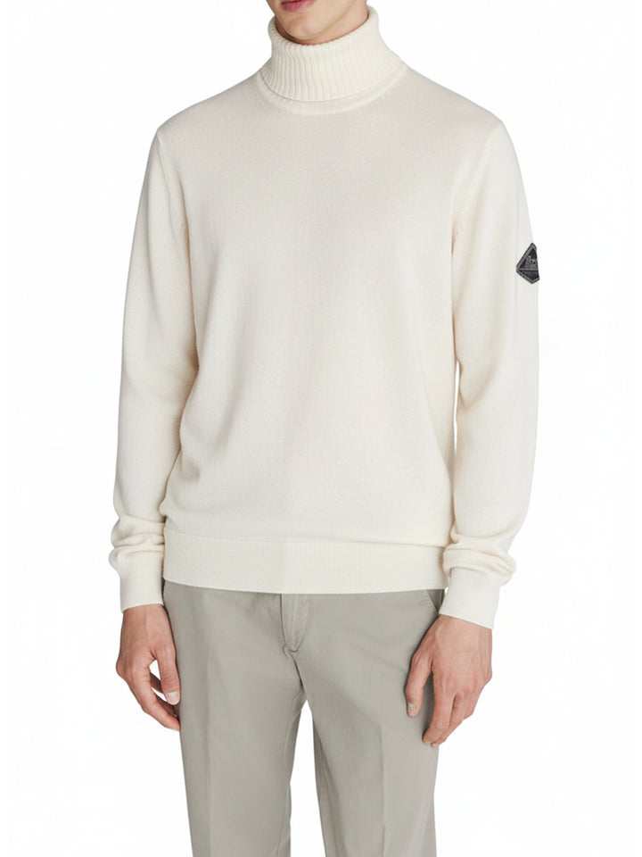 Roy Roger's Maglia Uomo Turtle Neck Man Rru505 Cc53 Panna