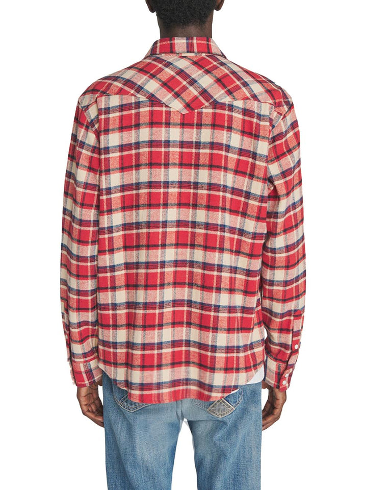 Roy Roger's Camicia Uomo Western Shirt Man Rru148 Cq19 Rosso
