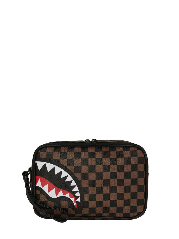 check 2 emboss toiletry bag Sprayground Borsello Unisex 910b8238nsz Marrone