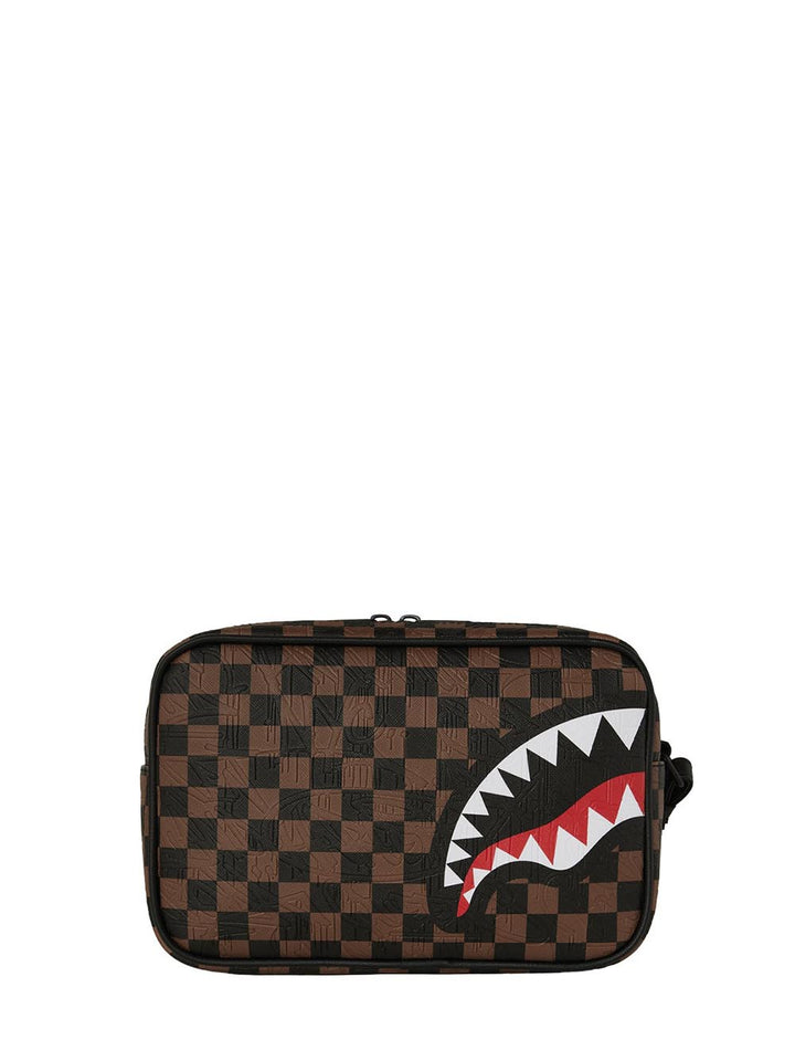 check 2 emboss toiletry bag Sprayground Borsello Unisex 910b8238nsz Marrone