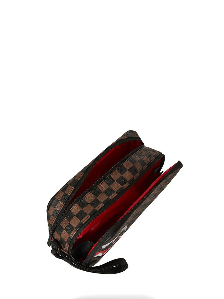 check 2 emboss toiletry bag Sprayground Borsello Unisex 910b8238nsz Marrone