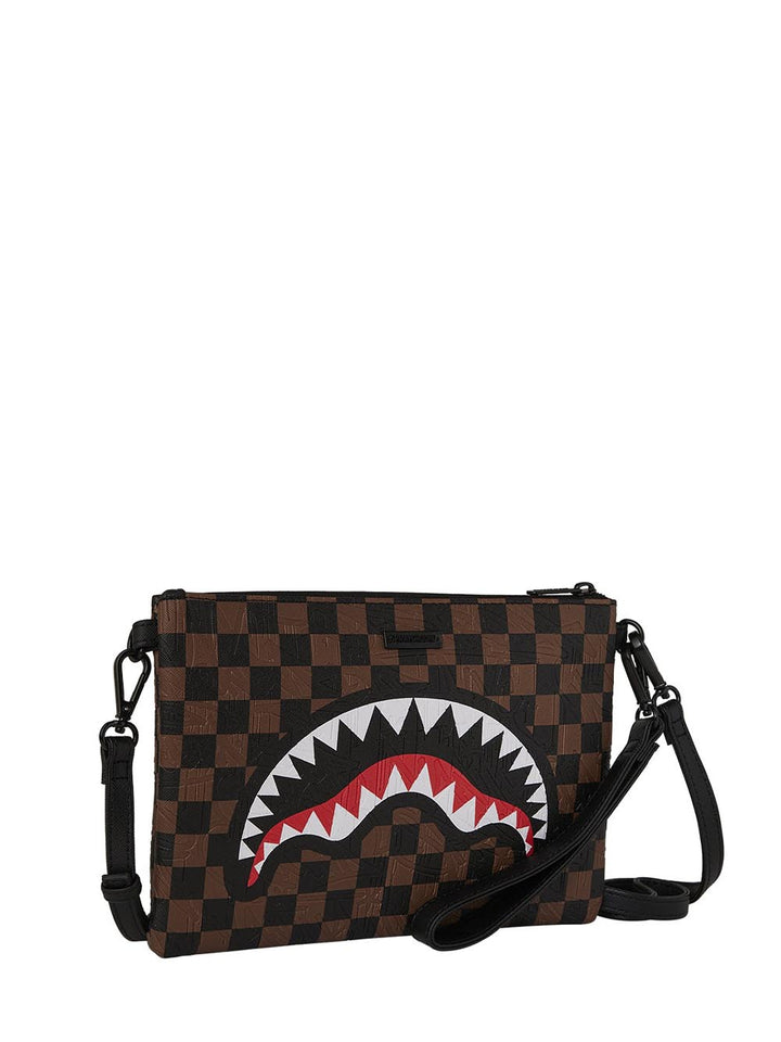check 2 emboss crossover clutch Sprayground Pochette Unisex 910b8239nsz Marrone