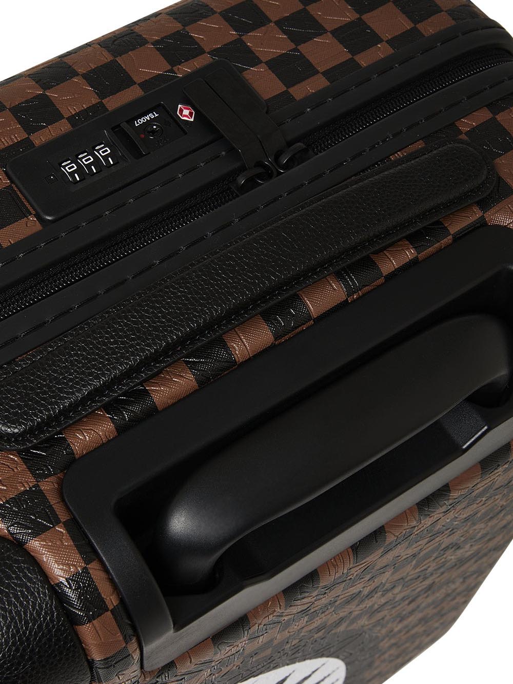 check 2 emboss carry-on luggage Sprayground Trolley Unisex 910cl285nsz Marrone