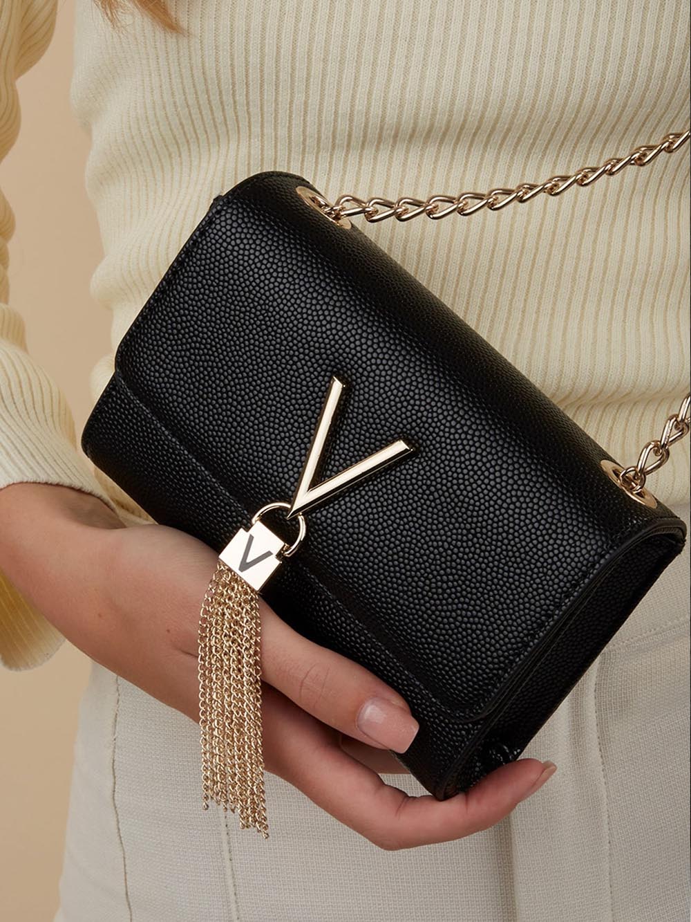 Valentino Pochette Donna Vbs1r403g Nero/Gold