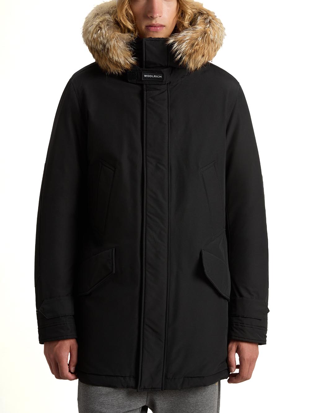 POLAR HIGH COLLAR FUR PARKA Woolrich Giubbino Uomo Cfwoou0486mrut0001 Nero