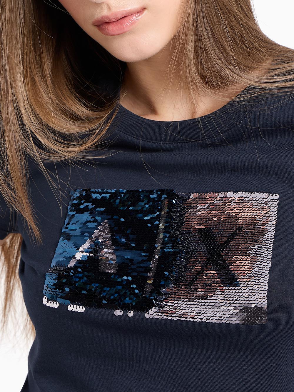 Armani Exchange T-shirt Donna 8nytdl Yj73z Blu/Silver