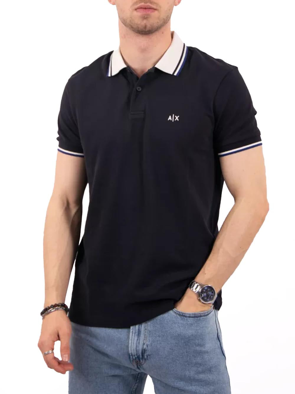 Armani Exchange Polo Uomo Xm002350 Af10366 Blu