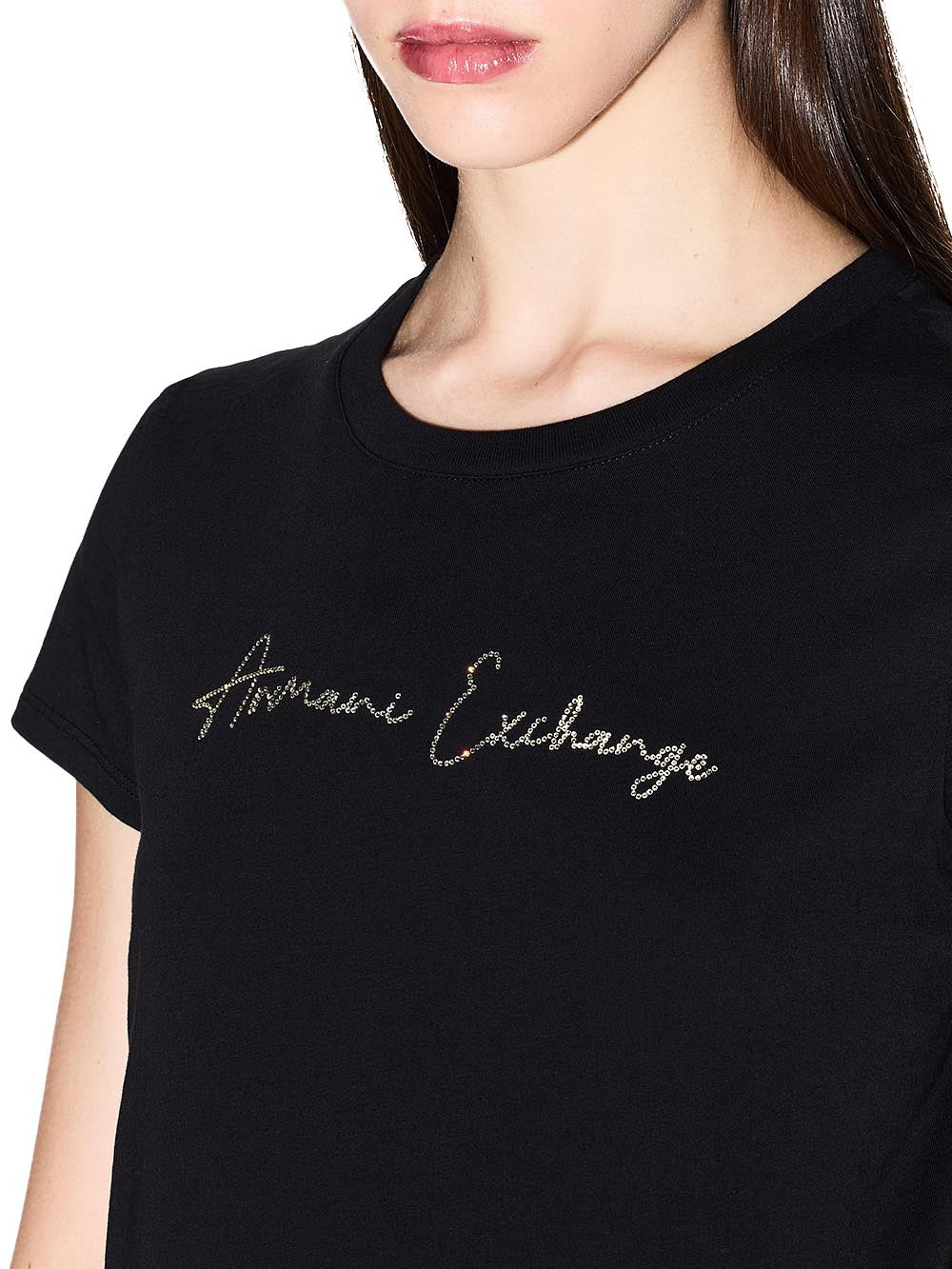 Armani Exchange T-shirt Donna Xw001457 Af10356 Nero/oro