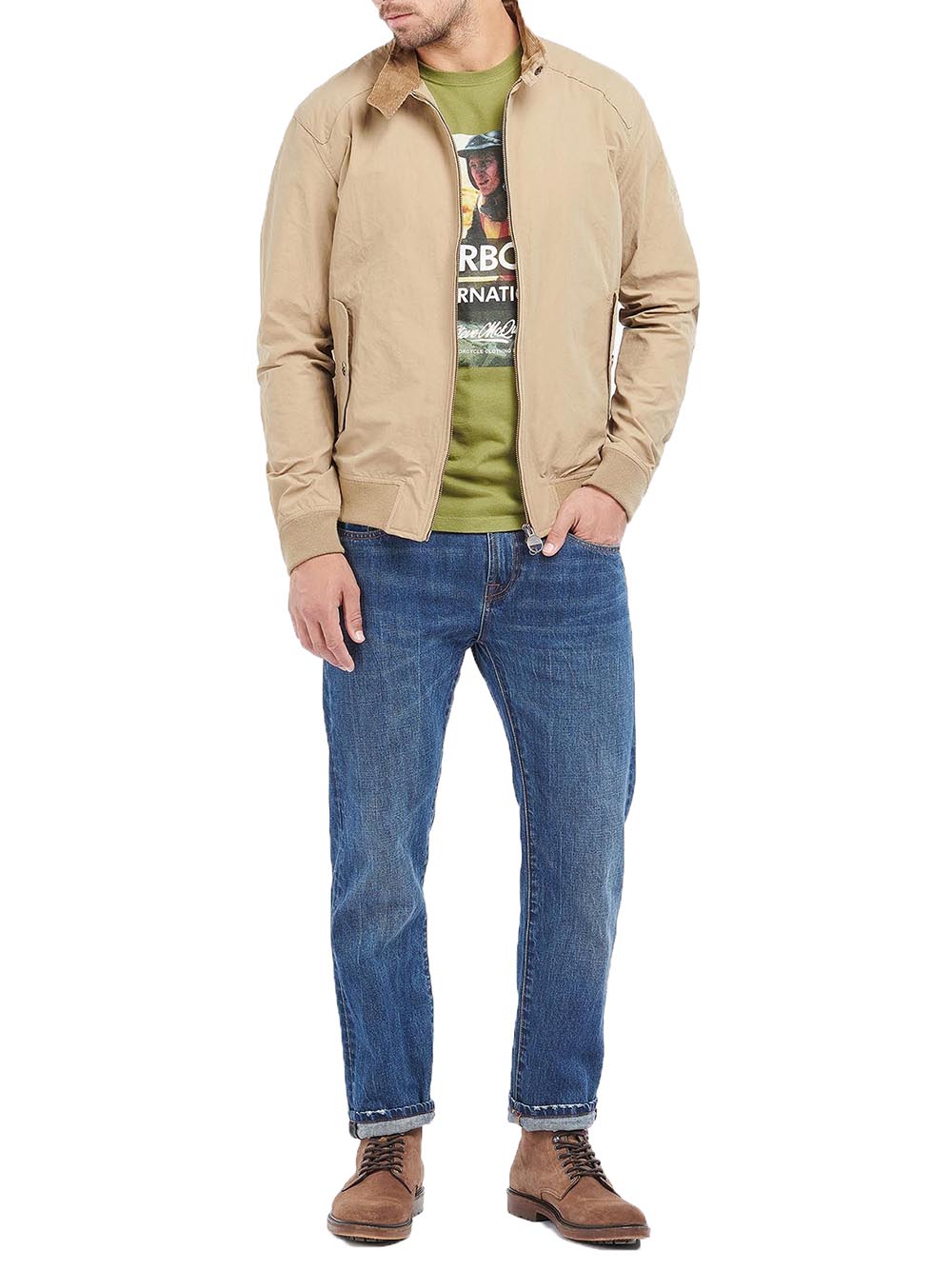 RECTIFIER HARRINGTON CASUAL Barbour International Giubbino Uomo Mca0427 Beige