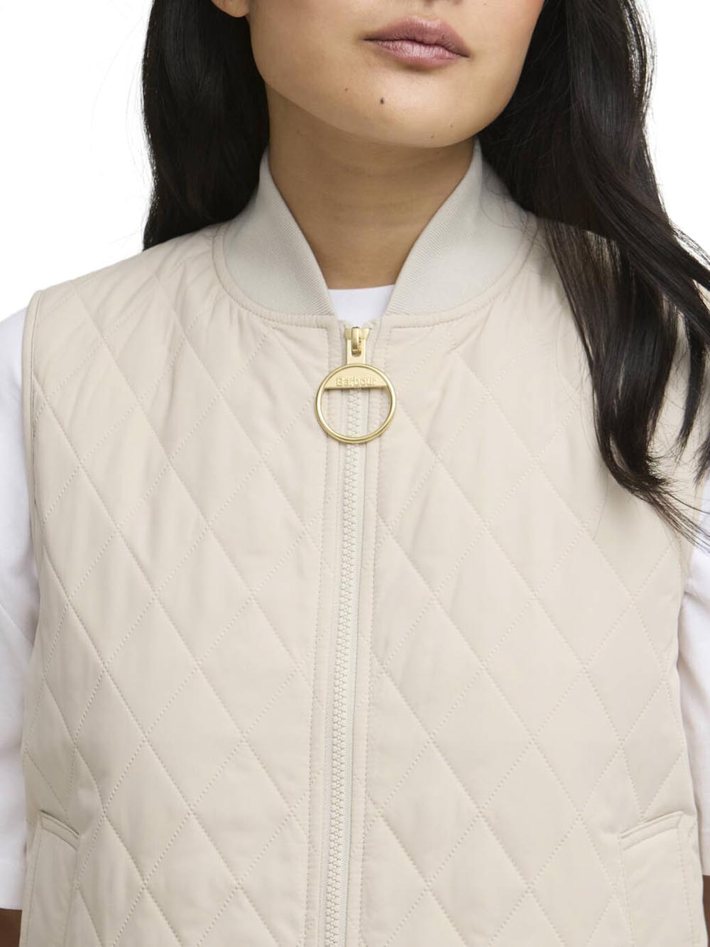 ROEBURN GILET Barbour Smanicato Donna Lgi0219 Panna