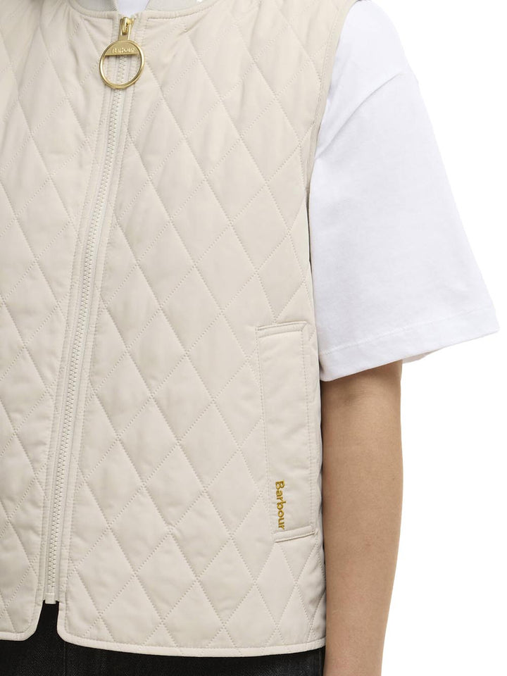 ROEBURN GILET Barbour Smanicato Donna Lgi0219 Panna