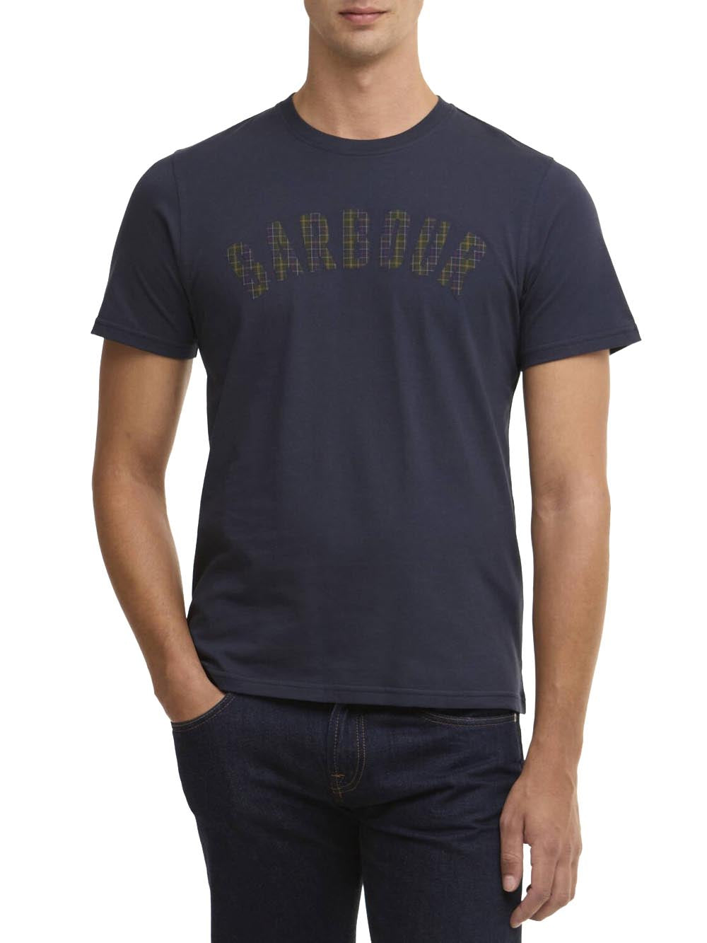 BERWICK TARTAN T-SHIRT Barbour T-shirt Uomo Mts1562 Blu