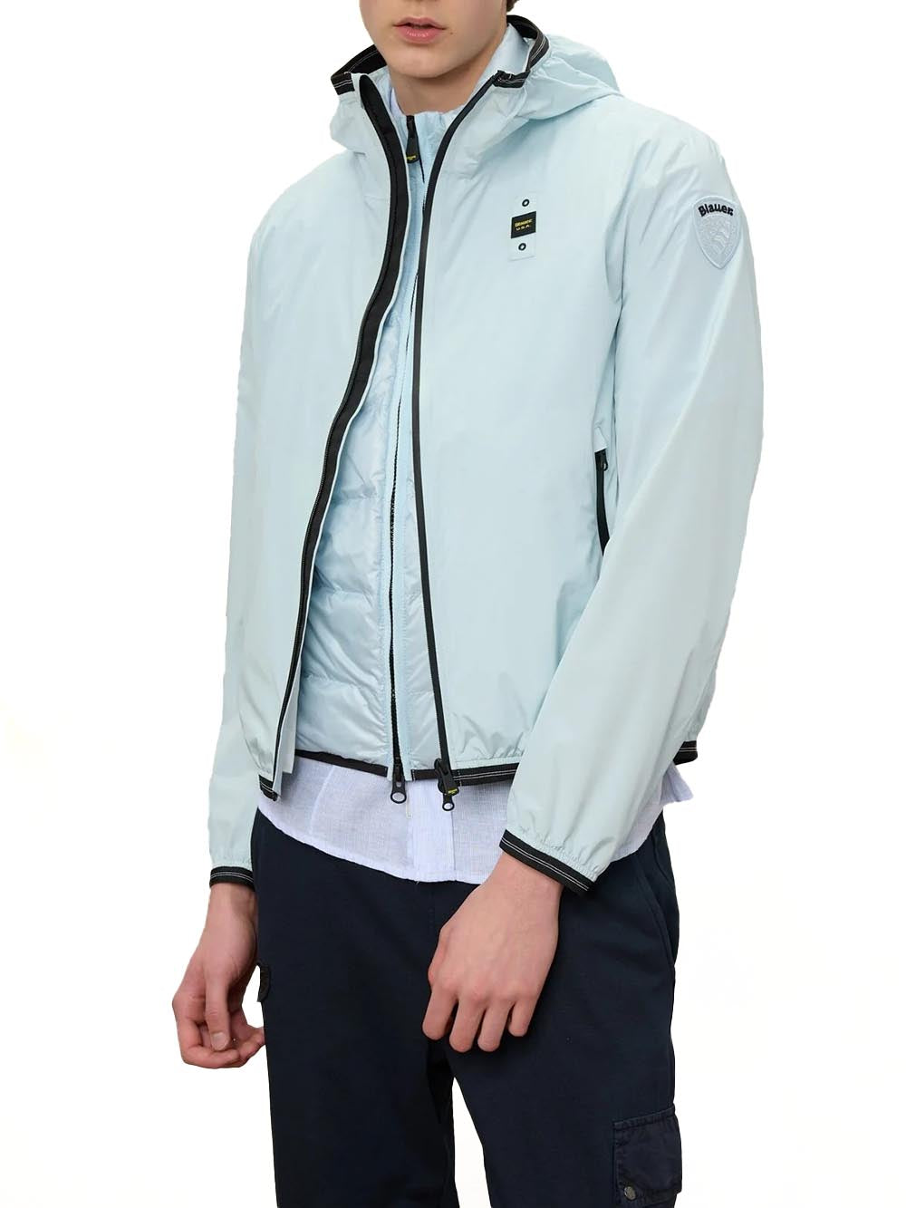 FARRIN Blauer Giubbino Uomo 26sbluc11018 007110 Celeste