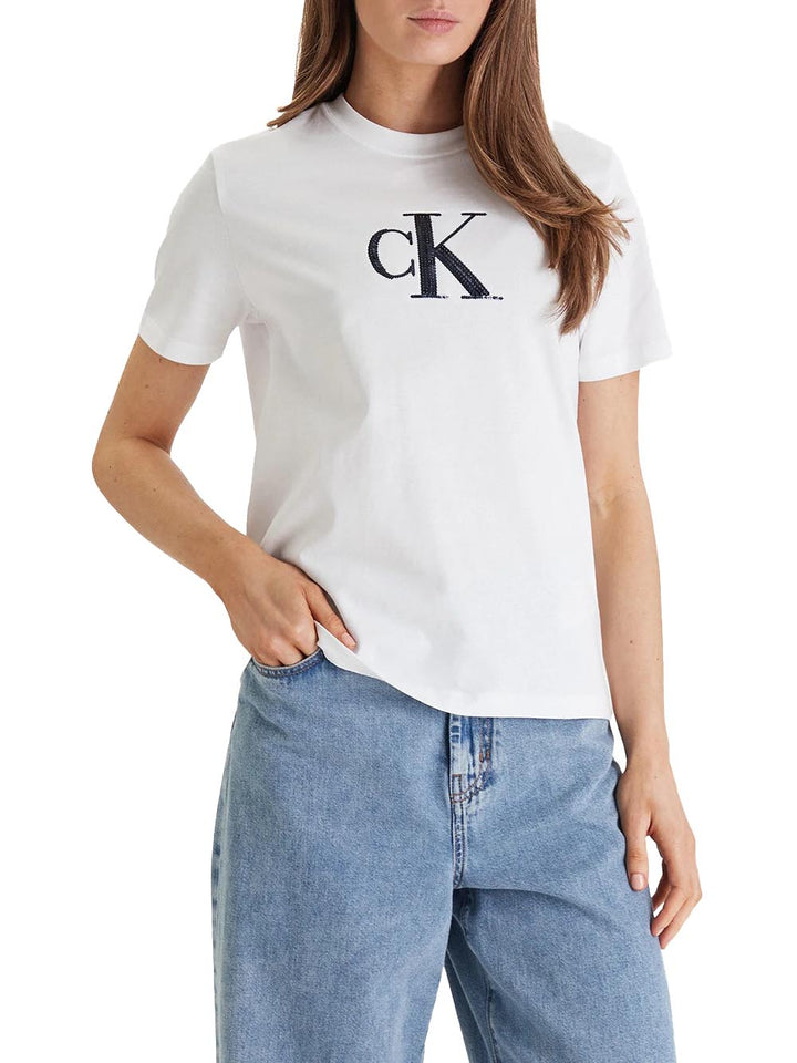 Calvin Klein Jeans T-shirt Donna Lv044e215g Bianco